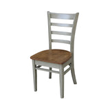 IC International Concepts International Concepts Emily Side, Set of 2 Chair, Distressed Hickory/Stone IC International Concepts