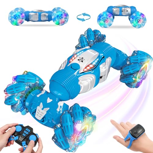 BEMITON Boys Aged 6-12 Birthday Gift Ideas- Gesture Sensing RC Stunt Car Toy for Kids, Hand-Controlled 2.4Ghz Remote Control Twist Cars, 4WD BEMITON