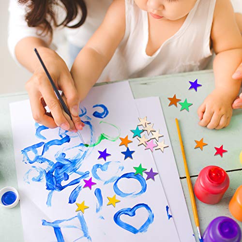 500 Pieces Wooden Star Shape Unfinished Wood Star Pieces, Blank Wood Pieces Wooden Star for Craft Flag Project and Decoration(3/4 Inch) Gejoy