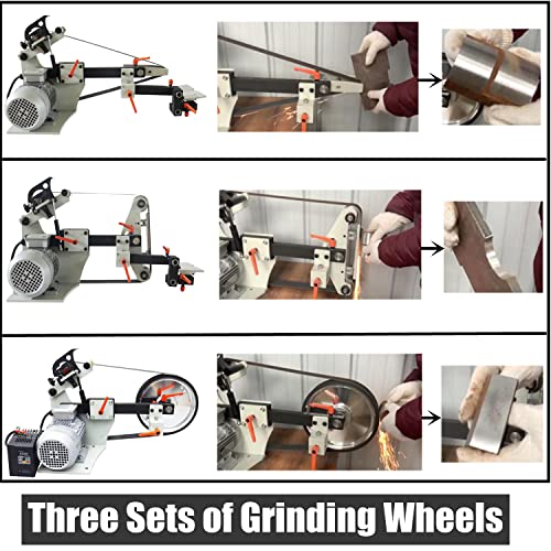 HayWHNKN 2X72"Belt Sander with 3 Grinding Wheel Bench Metal Belt Sander Multi-Angel Knife Shapener Polishing Machine Variable Speed Belt Grinder HayWHNKN