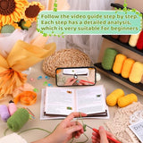 Iuuidu Crochet Kit for Beginners, Sunflower Beginners Crochet Kit, Crochet Flower Bouquet Kit, Knitting Starter Kit for Adults with Step-by-Step Iuuidu