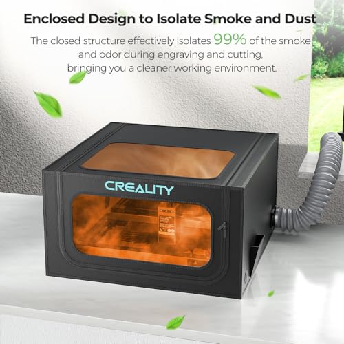 Creality Laser Engraver Enclosure 2.0 with Vent, Isolate Smoke Laser Cutting Machine Protective Cover with Eye Protection, Against Noise,Suitable for Creality