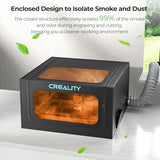 Creality Laser Engraver Enclosure 2.0 with Vent, Isolate Smoke Laser Cutting Machine Protective Cover with Eye Protection, Against Noise,Suitable for Creality