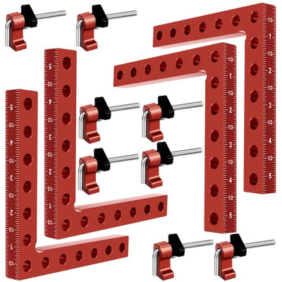 90 Degree Clamp, Cabinet Clamp, 5.5" x 5.5"(14 x 14cm) Aluminum Alloy Right Angle square Tool, Corner Clamps for Woodworking Tools, Right Angle