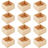 Frcctre 12 Pack Unfinished Small Wooden Box, 4" x 4" Square Wooden Box Craft Storage Organizer Box for Art Collectibles, Home Decor, Desktop Drawer Frcctre