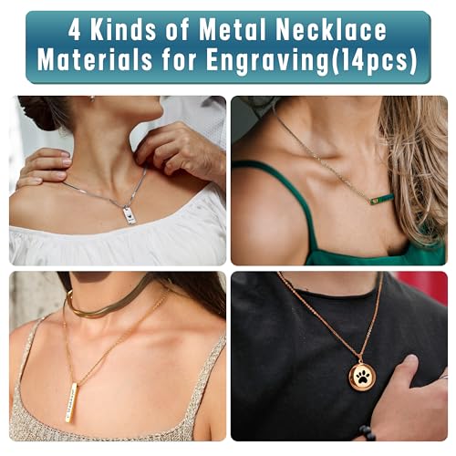 Csyidio 105 PCS Laser Engraving Materials, Jewelry Making Engraving Accessories for All Laser Engravers with Instructions, 45 PCS Stainless Steel Csyidio