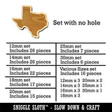 Texas State Silhouette Mini Wood Shape Charms Jewelry DIY Craft - 25mm (7pcs) - No Hole Sniggle Sloth