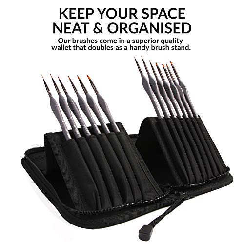 Miniature Painting Kit - (Set of 13) Fine Micro Detail Paint Brushes, Miniature Paint Brushes for Models, Face, Nail Art, Fantasy, Acrylic, ARTISTIK