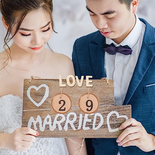 LUOEM 10pcs 1-10 Wedding Table Numbers Hanging Wood Slice Wedding Table Centerpieces for Arts Crafts Wall Decor Wedding DIY Projects LUOEM