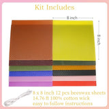 Beeswax Candle Making Kit for Kids -12 Pcs Vibrant Colors Beeswax Sheets Handmade Crafts Gift Beeswax Sheets for Candle Making Kit, DIY Candle Making Clarissaway