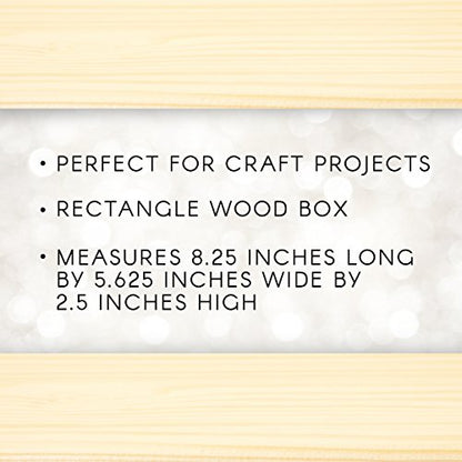 Darice Craft Light Unfinished Wood with Clasp – Make Your Own Gift, Jewelry, Photo Decorate with Paint, Ribbon, Decoupage and More, 8.25" x 5.625" x