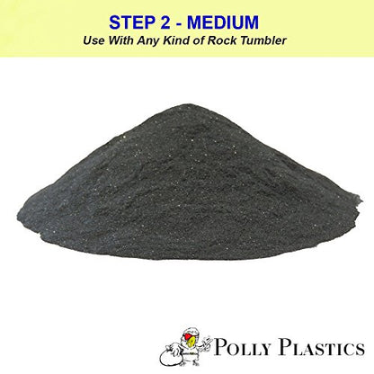 Polly Plastics Rock Tumbler Grit and Polish Refill Media Kit | 4-Steps Supplies for Tumbling and Polishing Stones and Gems | Professionals Adults and - WoodArtSupply