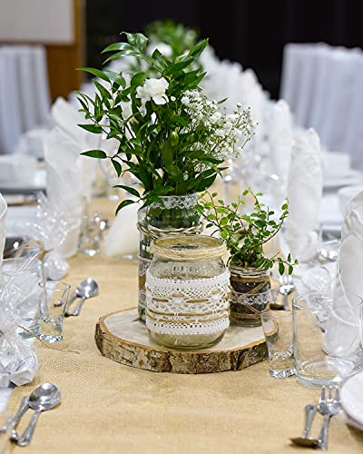 Pllieay 8Pcs 8-9 Inch Wood Slices, Natural Wood Slices for Centerpieces Large Unfinished Round Wood Pieces for Ornaments, Wood Circles for Wedding, Pllieay