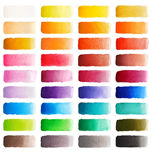 Arteza Kids Watercolor Painting Art Set, Watercolor Paint 36 and Foldable Canvas Paper Bundle, DIY Painting Kit, Art Supplies for Kids and Adults ARTEZA