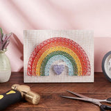 INFUNLY DIY Rainbow String Art Kit 3D String Art Kit Make Your Own String Art Crafts Kit for Adults DIY String Art Kit for Women Students Interesting INFUNLY