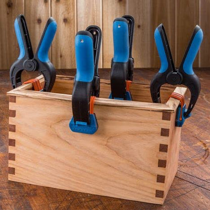 Rockler Small Spring Clamps (Pair) – Easy Squeeze Bandy Clamps for Thinner Stock, & Delicate Moldings – One-Handed Operation Small Clamps – Easy to