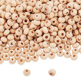 PandaHall 5000pcs 4~5mm Small Unfinished Wood Beads, Natural Wooden Beads Round Spacer Beads Smooth Beads for Bracelet Necklace Jewelry and Crafts PH PandaHall