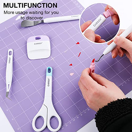 CAREGY Craft Vinyl Weeding Tools Set, Precision Craft Vinyl Tools Kit, Weeding Kits for Cricut/Silhouette/Siser/Oracal 631 651 751 Vinyl CAREGY
