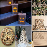 HQMaster CNC Router Bits 1/8" Shank CNC Bit End Mill Flat Nose Carbide Endmill Two Flute Spiral Upcut Milling Cutter Tool Set for Wood PVC MDF HQMaster