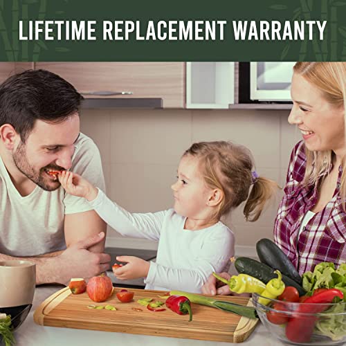 GREENER CHEF 18 Inch Extra Large Bamboo Cutting Board with Lifetime Replacements - Wood XL Cutting Boards for Kitchen - Organic Wooden Butcher Block Greener Chef