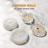 4 Pcs Silicone Resin Molds with Grinder Mold- Premium Resin Rolling Tray Mold and Resin Jar Mold with Lid Kit for Spice Grind and Storage, DIY Resin YIGWANG