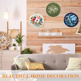 Pengxiaomei 4 Pack Flower Embroidery Kit for Beginners with Pattern and Instructions, Cross Stitch Kits Include 2 Wooden Embroidery Hoops Color Pengxiaomei