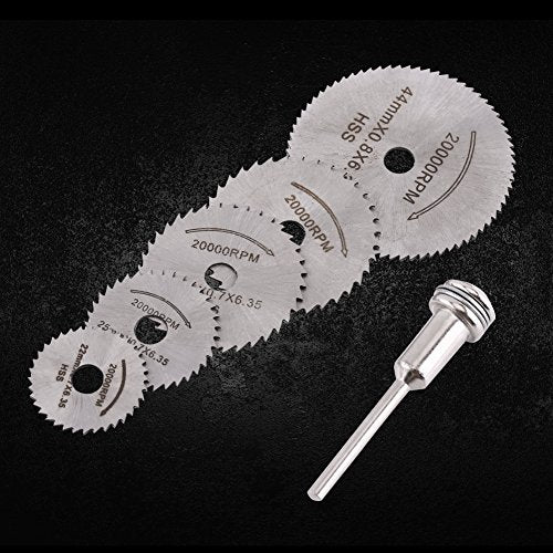 Pack of 5 Pcs Mini HSS Circular Saw Blade Cutting Blade Set with Extension Rod for Metal Cutter Power Or Wood Cutting - WoodArtSupply