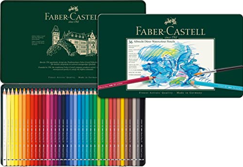 Faber-Castell 117536 Albrecht Dura Watercolor Pencils, 36 Colors, Can Faber-Castell