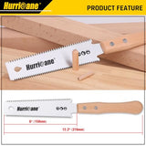 HURRICANE Japanese Hand Saw, 6 Inch (150mm) Double Edge Sided Pull Saw, SK5 Flexible Blade, 14/17 TPI Flush Cut Saw, Beech Handle Wood Saw, HURRICANE
