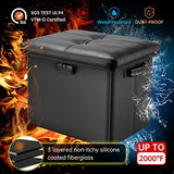 DocSafe Storage Ottoman with Lock,Fireproof Folding Ottoman Foot Rest Stool Storage Chest with Storage Safe for Important Documents,Waterproof 17 DocSafe