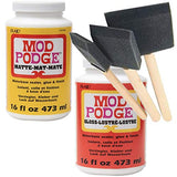 Decoupage Kit | Set 16oz Bottles of Mod Podge Waterbase Sealer/Glue/Finish (Matte + Gloss Finish) | 3pk Foam Brush Set Art Supplies