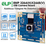 ELP 8mp USB Camera Autofocus 4K PC Camera Module for Computer and Raspberry Pi Mini UVC USB2.0 Webcam Board IMX179 Industrial Lightburn Camera Low ELP