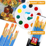 Painting Brush Palette Set, with 12 Packs of 120 Brushes and 12 Palettes,Nylon Brush Head, Suitable for Oil Watercolor, etc., Perfect Art Painting AROIC