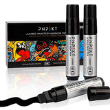 Jumbo Acrylic Paint Markers Pen,15mm Felt Tip Markers Water Based Paint Pens For Wood, Rock,Plastic and Almost All Solid Surfaces,Black Paint Pen For PNPEKT