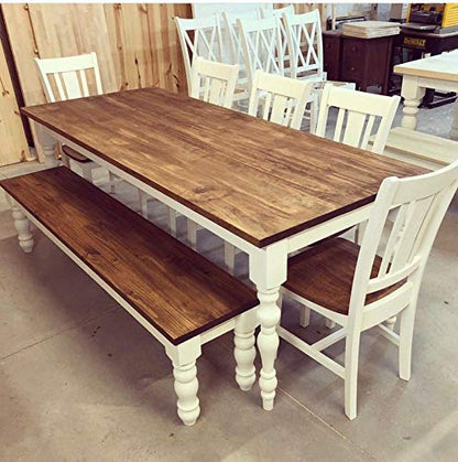 CAROLINA LEG CO. Chunky Rustic Modern Farmhouse Table Legs - Unfinished - DIY Furniture - Turned Legs - Set of 4 - Dimensions: 3.5" x 29" - WoodArtSupply