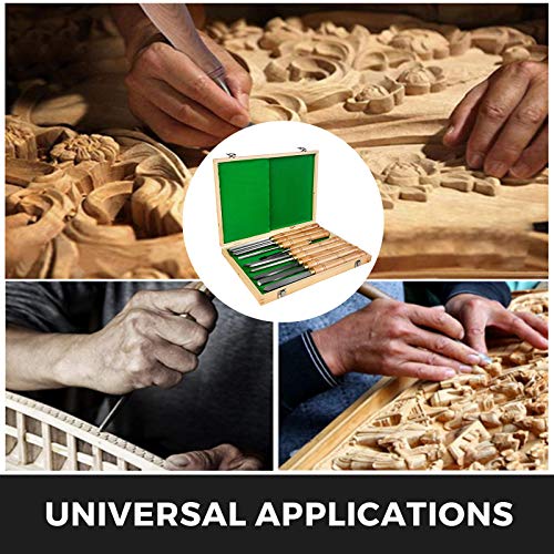 Mophorn Lathe Chisel 8 Piece Wood Lathe Chisel Cutting Carving HSS Steel Blades Wood Turning Tools Lathe Chisel Set Wooden Case for Storage for Wood Mophorn