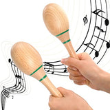 Foraineam 4 Pieces Maracas 8 inch Wooden Hand Percussion Rattles, Beech Wood Rumba Shakers Noisemaker Party Favors Supplies Musical Instrument for Foraineam
