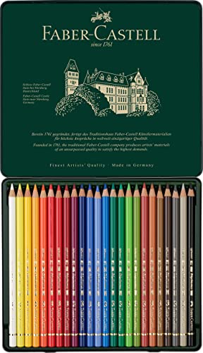 Faber-Castell 24 Piece Polychromous Colored Pencil Set in Metal Tin - WoodArtSupply