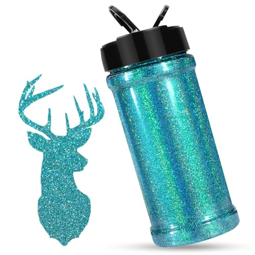 HTVRONT Holographic Fine Glitter Powder - 200g/7oz Turquoise Glitter for Crafts, Non-Toxic Ultra Fine Glitter for Nails, Tumblers, Ornaments, Candle - WoodArtSupply