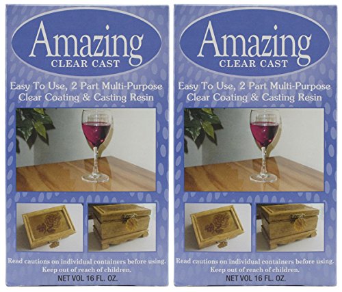 2 Pack - Alumilite Amazing Clear Cast Resin 16 Ounce Boxes (8 Ounce Part A and 8 Ounce Part B Per Box) Amazing Casting Products