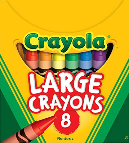 Crayola Large Crayons - Assorted (8 Count), Giant Crayons for Kids & Toddlers, Ages 2+ - WoodArtSupply