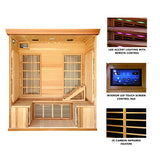 Radiant Saunas BSA1315 Cedar Elite 3-4 Person Infrared Sauna with 9 Carbon Heaters, Wood Blue Wave