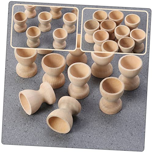 Zerodeko 12pcs Hand Painted Egg Tray Easter Egg Cup Unfinished Egg Cup Easter Egg Holders Montessori Egg Cup Toy Egg Holder for Boiled Eggs Egg Zerodeko
