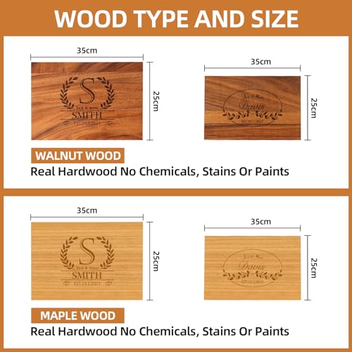 Personalized Cutting Board, Usa Crafted Maple/Walnut Customized Cutting Boards, Save The Date Wedding Gift, Christmas Gifts, Anniversary or Bridal SHOISOWO