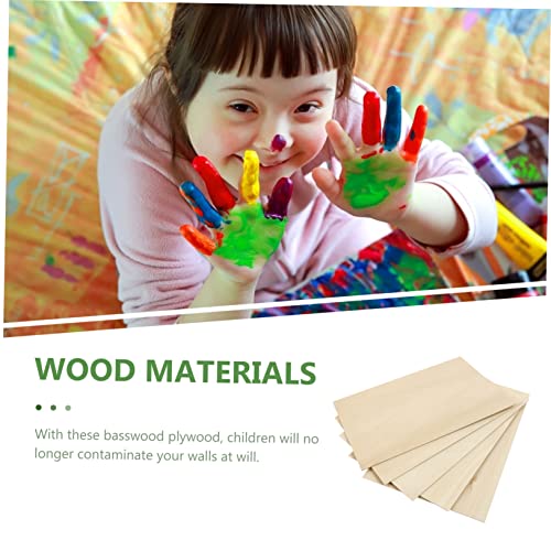 KALLORY 5pcs Board Basswood Carving Blocks Nativity Craft Blank Wood Slices Plywood for Engraving Unfinished Wood Blocks Plywood Squares Wood Veneer KALLORY