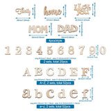 144pcs Unfinished Wood Letter Number Word Wooden Cutout Crafts Family Signs Alphabe Wood Decor for DIY Home Wall Decoration Painting Early EEE ELECRELIVE