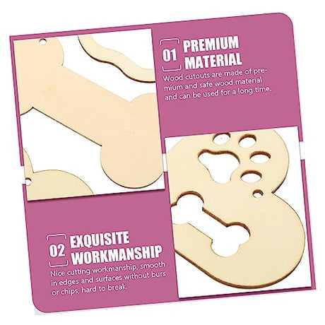 ABOOFAN 1 Set DIY Creative Wood Chips Gift Label Gift Decorative Label Unfinished Wooden Plain Wood Cutouts Blank Wooden Plaque Wooden Gift Ornaments ABOOFAN