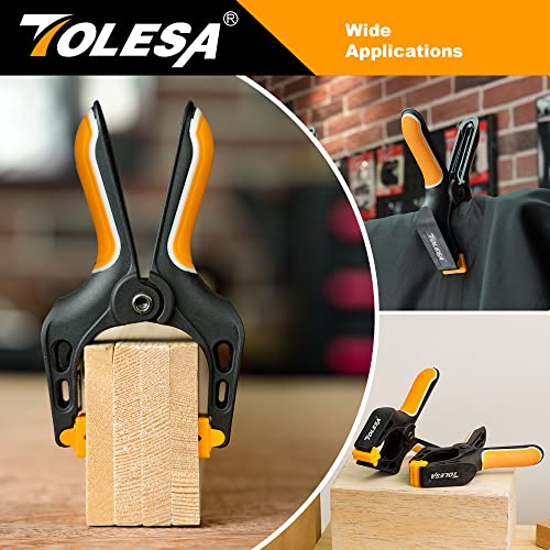 TOLESA Heavy Duty Spring Clamps 7 Inch - 4PCS Large Wood Clamps with Powerful Clamping Force 30 Lbs - Deep Throat Clamps for Woodworking Wood Gluing TOLESA