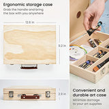 Arteza Gouache Paint Kit, 21 Pieces Art Set, 12 Gouache Art Paint Tubes, 5 Acrylic Brushes, Paper Pad, Plastic Palette, and Wooden Storage Case, Art ARTEZA