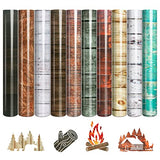 Tintnut Wood Pattern HTV Vinyl - 10 Sheets 12 X 10 Inches Brown Wood Heat Transfer Vinyl White Wooden Planks Iron on Vinyl Vintage HTV for t-Shirts Tintnut